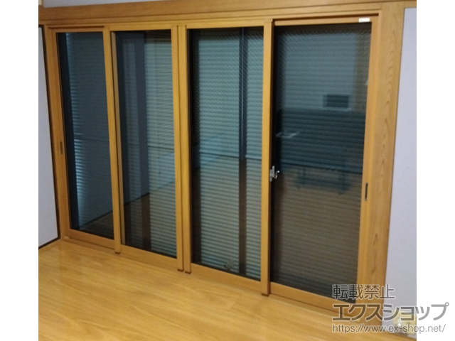 埼玉県朝霞市のの二重窓（内窓） インプラス 引違い窓 4枚建+埋め木樹脂材 施工例
