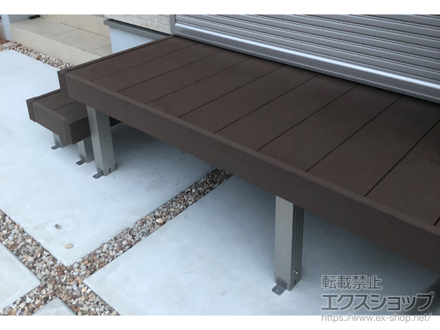 千葉県松戸市ののウッドデッキ リウッドデッキ 200+独立式リウッドステップ2型 施工例