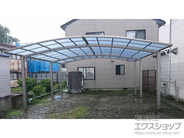 宮城県栗原市ののカーポート ネスカR (ラウンドスタイル) ワイド 延長 積雪〜20cm対応 施工例