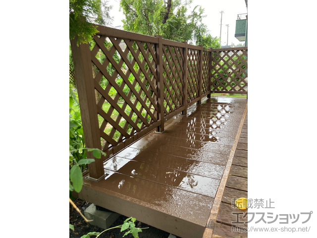 岩手県花巻市ののウッドデッキ マージウッドデッキ＋ラティスデッキフェンス 施工例