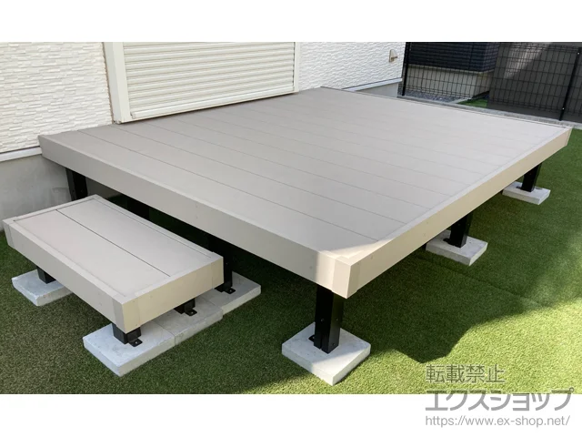 千葉県野田市のYKKAPのウッドデッキ リウッドデッキ 200+ 独立式リウッドステップ2型 施工例