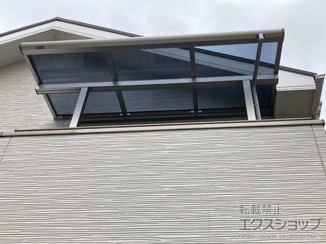 埼玉県春日部市ののバルコニー・ベランダ屋根 プレシオステラスII F型 屋根タイプ 単体 積雪〜20cm対応 施工例
