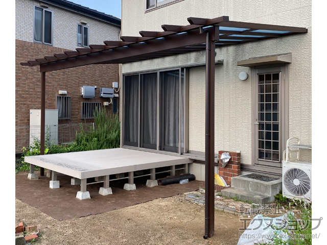 広島県東広島市ののテラス屋根 サザンテラス (パーゴラ仕様) テラスタイプ 単体　積雪〜20cm対応 施工例