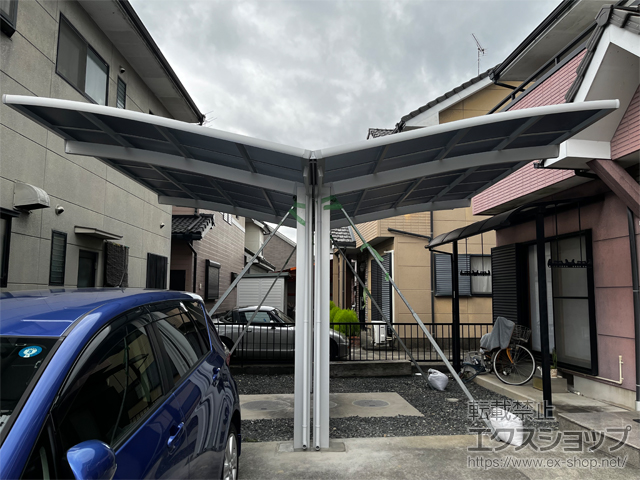 岐阜県揖斐郡大野町ののカーポート ネスカR (ラウンドスタイル) Y合掌 積雪〜20cm対応 施工例