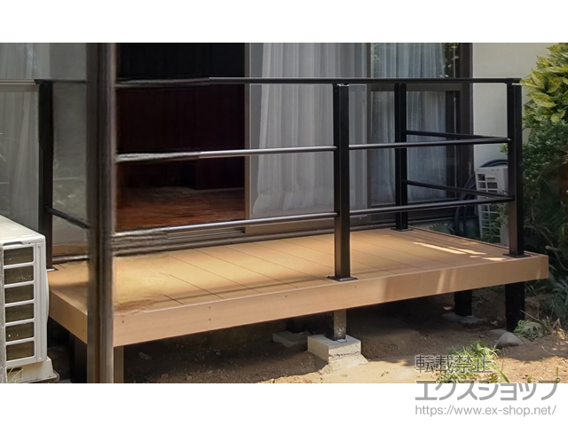 熊本県熊本市ののウッドデッキ リウッドデッキ 200+ルシアスデッキフェンスB03型<横格子2本タイプ> 施工例