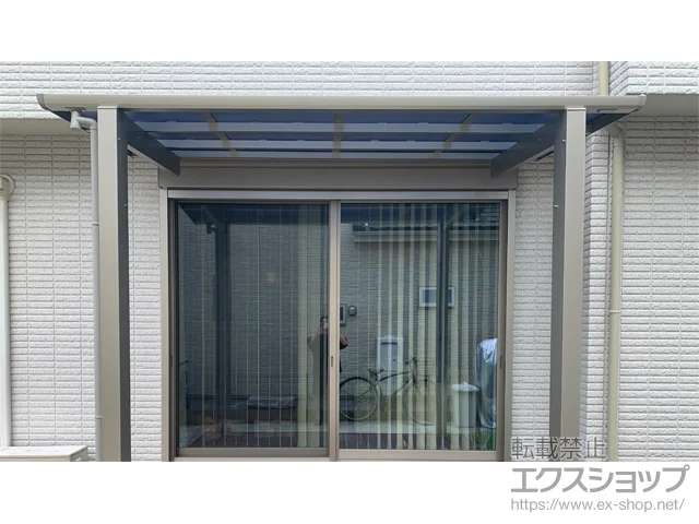 埼玉県北本市ののテラス屋根、ウッドデッキ レセパ Lタイプ 独立タイプ 積雪～20cm対応 施工例