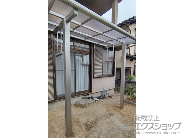 兵庫県三田市ののテラス屋根 レセパ Tタイプ 独立タイプ 積雪〜20cm対応+吊り下げ式 固定物干し 施工例