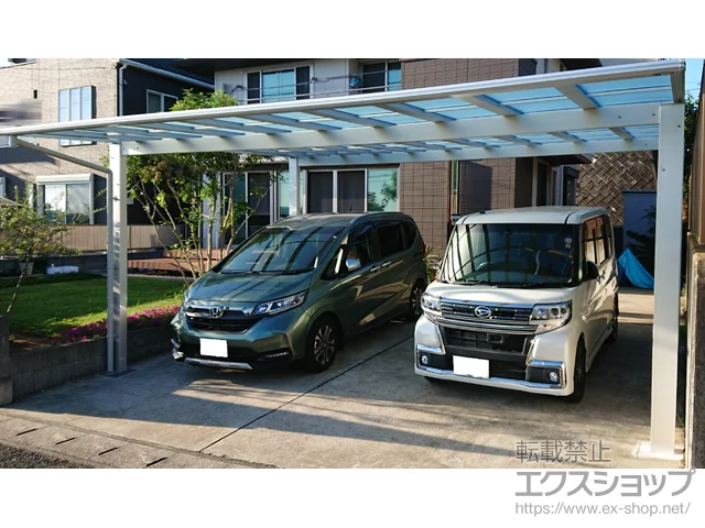 千葉県成田市のYKKAPのカーポート エフルージュ ツイン FIRST 積雪～20cm対応 施工例