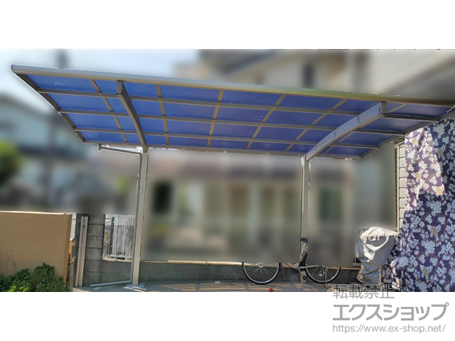 埼玉県加須市ののカーポート プレシオスポート 積雪〜20cm対応+着脱式サポート柱 施工例