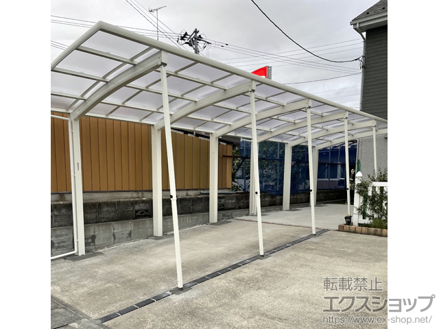 宮城県大崎市ののカーポート レイナポートグラン50 縦連棟 積雪〜50cm対応*柱6本仕様 施工例