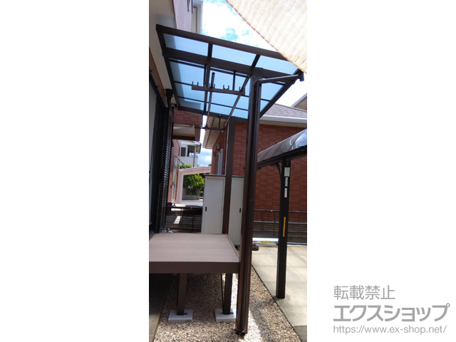 長崎県大村市ののテラス屋根 レセパ Tタイプ 独立タイプ 積雪〜20cm対応+吊り下げ式固定物干し 施工例