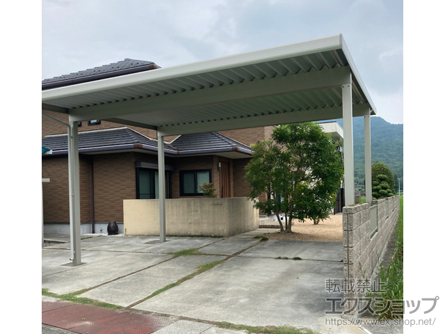 山口県防府市ののカーポート ジーポートneo 積雪100cmAタイプ 2台用 4本角柱 施工例