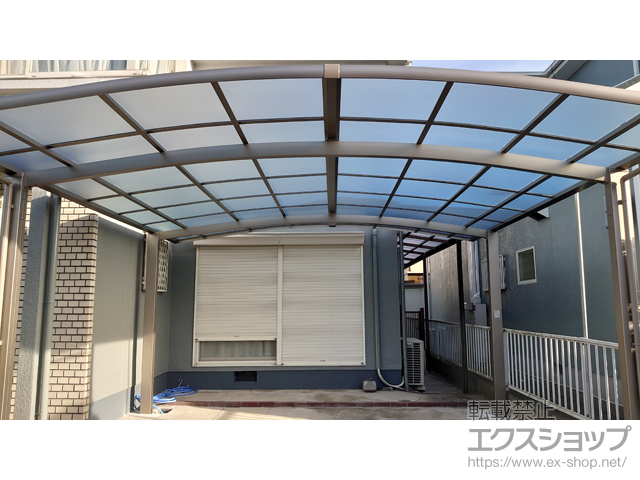 大阪府羽曳野市ののカーポート ネスカR (ラウンドスタイル) ワイド 積雪〜20cm対応 施工例