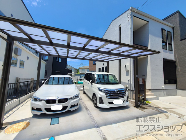 千葉県四街道市ののカーポート ソリッドポート ワイド 積雪〜20cm対応 施工例