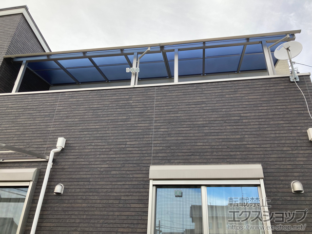 岐阜県瑞穂市ののバルコニー・ベランダ屋根 プレシオステラスII R型 屋根タイプ 単体 積雪〜20cm対応 施工例
