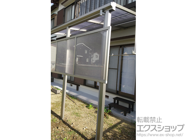 岐阜県岐阜市ののテラス屋根 ソラリア F型 テラスタイプ 単体 積雪〜20cm対応+吊り下げ式固定物干し+ 前面パネル 施工例