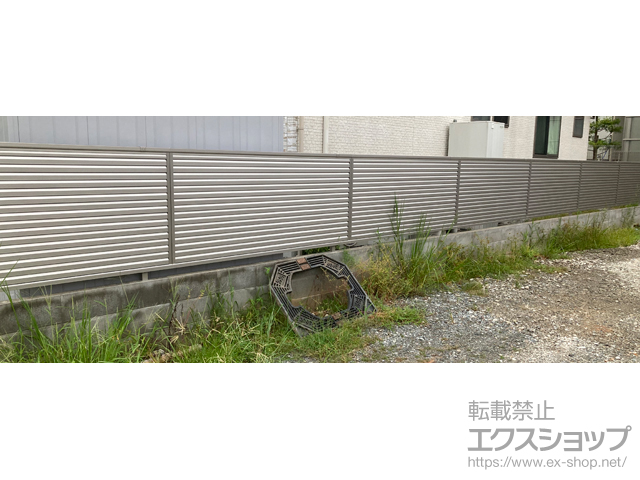 兵庫県たつの市ののフェンス・柵 ミエーネフェンス 目隠しルーバータイプ 自由柱施工 施工例