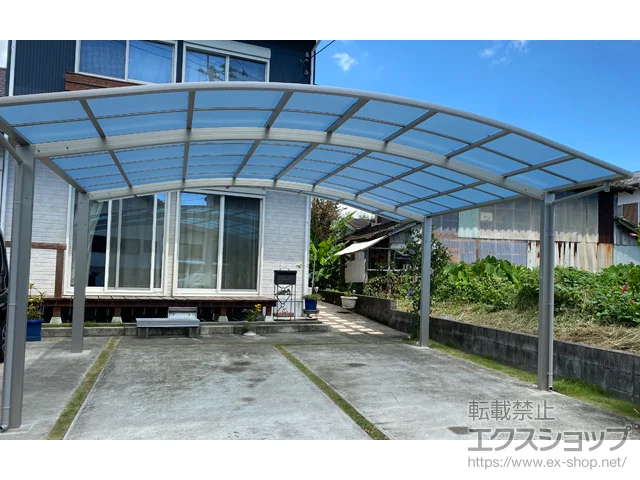 鹿児島県指宿市のYKKAPのカーポート アリュース ツイン　積雪～20cm対応 施工例