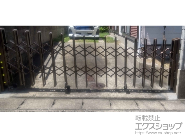 山口県下関市ののカーゲート レイオス7型(傾斜地用) ノンレール 片開き*34S 施工例