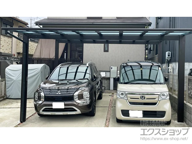愛知県岡崎市のYKKAPのカーポート エフルージュ ツイン FIRST 積雪～20cm対応 施工例