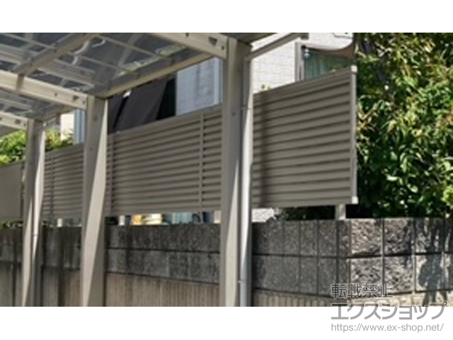 広島県広島市ののフェンス・柵 ミエーネフェンス 目隠しルーバータイプ　自由柱施工 施工例