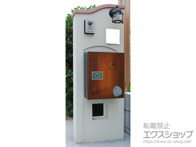 埼玉県川越市ののポスト・門柱・宅配ボックス、フェンス・柵・塀 un エントレ500 ウェーブ＋カラーテレビドアホンP 2:7型 親子セット 施工例