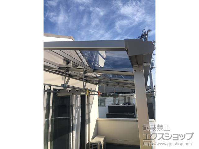 兵庫県姫路市ののバルコニー・ベランダ屋根 スピーネ F型 屋根タイプ 単体 積雪〜20cm対応 施工例