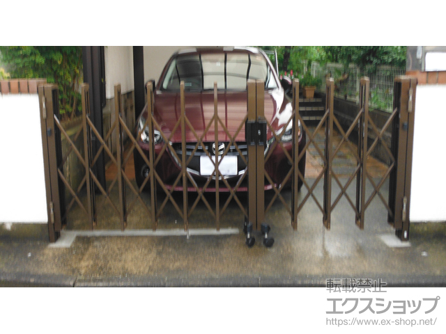 千葉県印旛郡栄町ののカーゲート トリップゲートII 2型 スタンダード ノンレール 両開き親子(12S+17M) 施工例