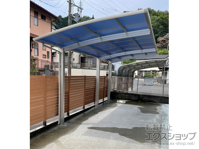 静岡県富士市ののカーポート アリュース 延長　積雪〜20cm対応+屋根ふき材補強部品 施工例