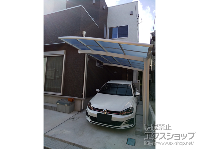 埼玉県志木市ののカーポート ネスカR (ラウンドスタイル) 積雪〜20cm対応 施工例