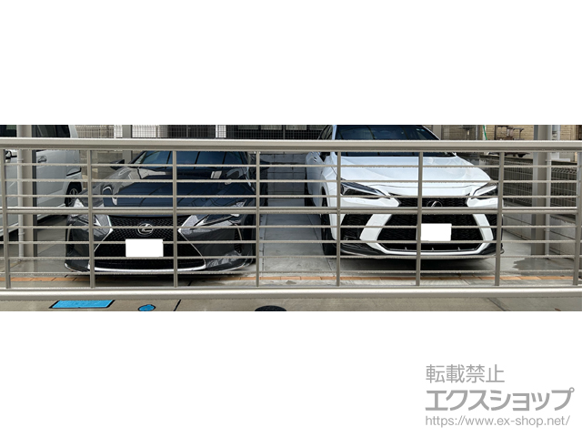 千葉県流山市ののカーゲート ルシアスアップゲートワイド 1型 横格子 電動 施工例