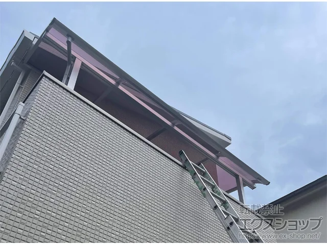 大阪府堺市ののバルコニー・ベランダ屋根、カーポート ソラリア R型 屋根タイプ 単体 積雪～20cm対応+吊り下げ式固定物干し 標準タイプ 施工例