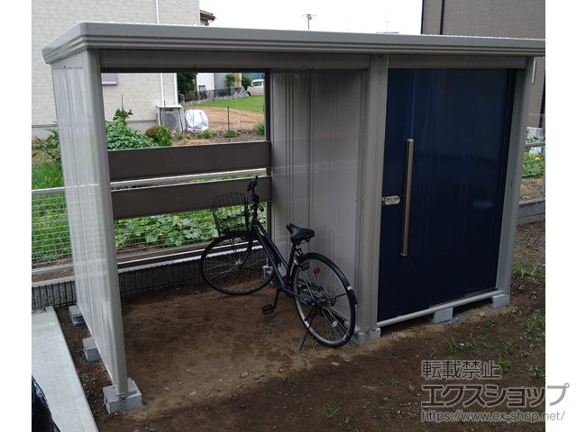 埼玉県深谷市のの物置・屋外倉庫 Mr.ストックマン プラスアルファ 一般型 3347×1590×2110 TP-33R15-DB 施工例