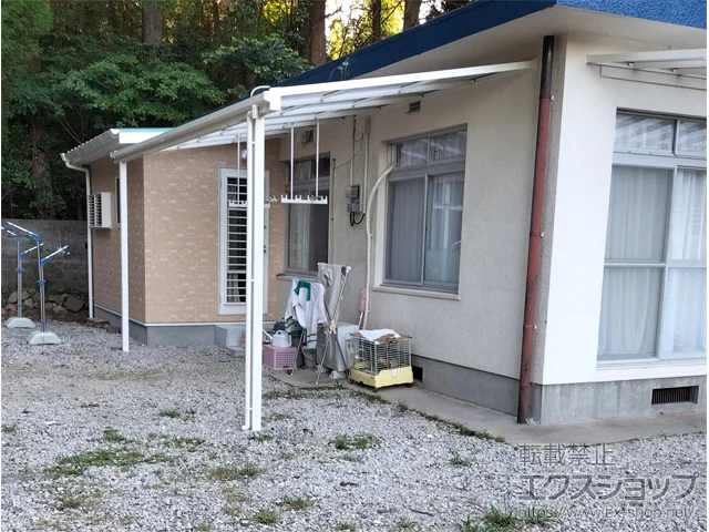 鹿児島県霧島市ののテラス屋根 ソラリア F型 テラスタイプ 単体 積雪～20cm対応 施工例