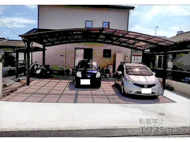 広島県福山市ののフェンス・柵・塀、サイクルポート・自転車置き場、カーポート アリュース トリプル　積雪～20cm対応 施工例