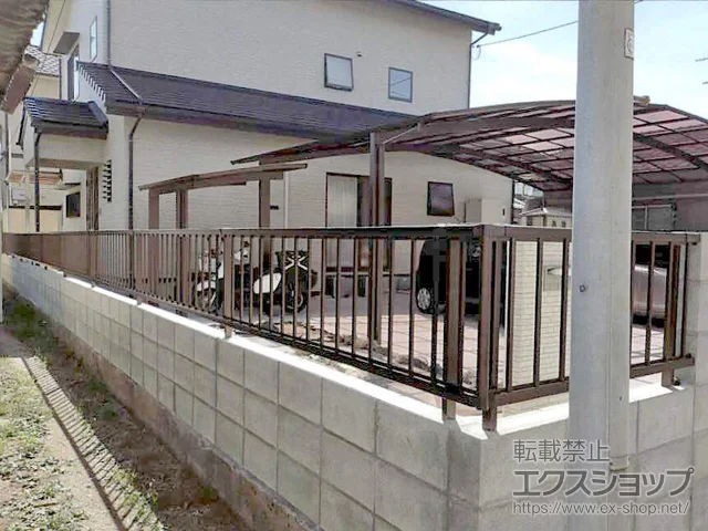 広島県福山市のValue Selectのフェンス・柵・塀 ミエッタフェンス 防犯たて格子タイプ　自由柱施工 施工例