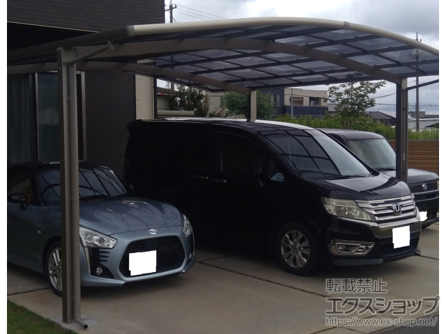 愛知県江南市ののカーポート ネスカR (ラウンドスタイル) ワイド 積雪〜20cm対応 施工例