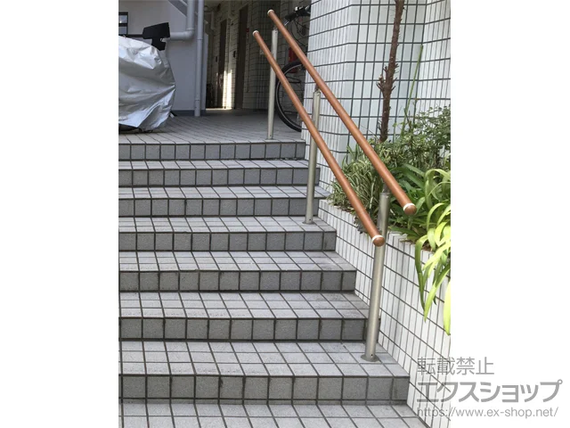 兵庫県神戸市のYKKAPの屋外手すり・転落防止柵 パルトナーUDフェンス1型（手すり）自立タイプ 2段笠木仕様 施工例