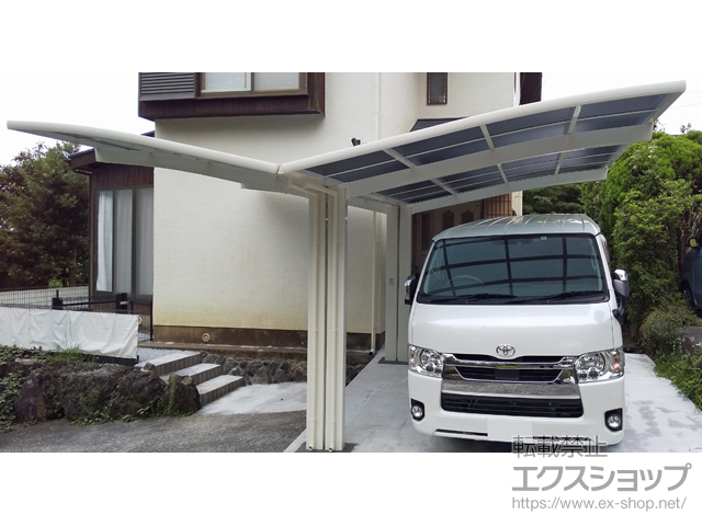 静岡県伊東市ののカーポート ネスカR (ラウンドスタイル) Y合掌 積雪〜20cm対応 施工例