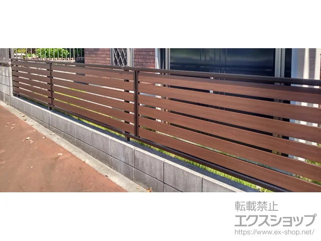 千葉県白井市のValue Selectのフェンス・柵・塀 モクアルフェンス 横板タイプ 自由柱施工 施工例