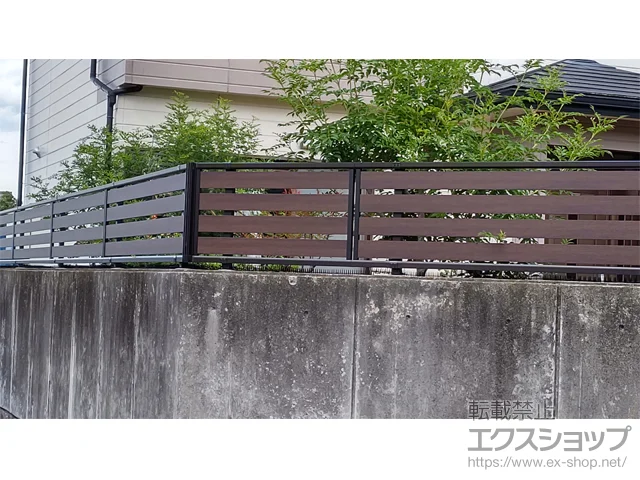香川県高松市のValue Selectのフェンス・柵・塀 モクアルフェンス 横板タイプ・自由柱施工 施工例