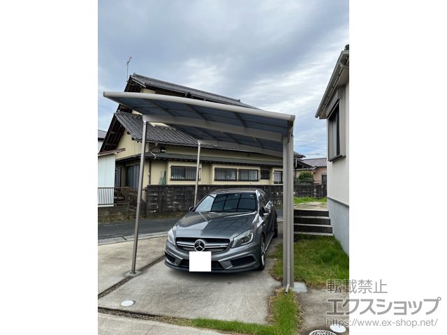 茨城県日立市ののカーポート ネスカR (ラウンドスタイル) 積雪〜20cm対応＋着脱式サポート柱 施工例