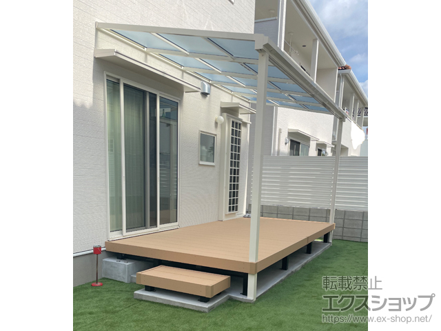 広島県大竹市ののテラス屋根 ソラリア F型 テラスタイプ 単体 積雪〜20cm対応 施工例