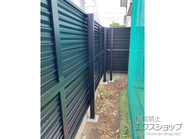 宮城県仙台市ののフェンス・柵 ミエーネフェンス 目隠しルーバータイプ 2段支柱 自立建て用 施工例