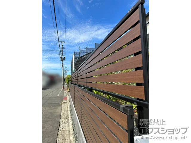岩手県盛岡市のValue Selectのフェンス・柵・塀 モクアルフェンス 横板タイプ 2段支柱施工 施工例