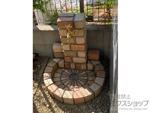 兵庫県加古川市のの立水栓・ガーデンシンク 立水栓ユニット サークルタイプ 施工例