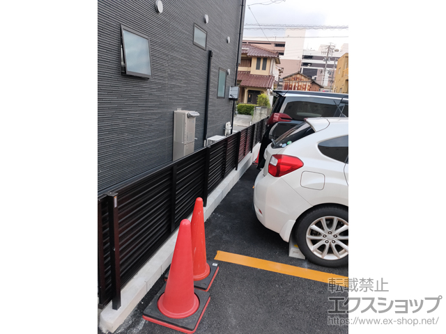 愛知県名古屋市ののフェンス・柵 ミエーネフェンス 目隠しルーバータイプ・自由柱施工 施工例