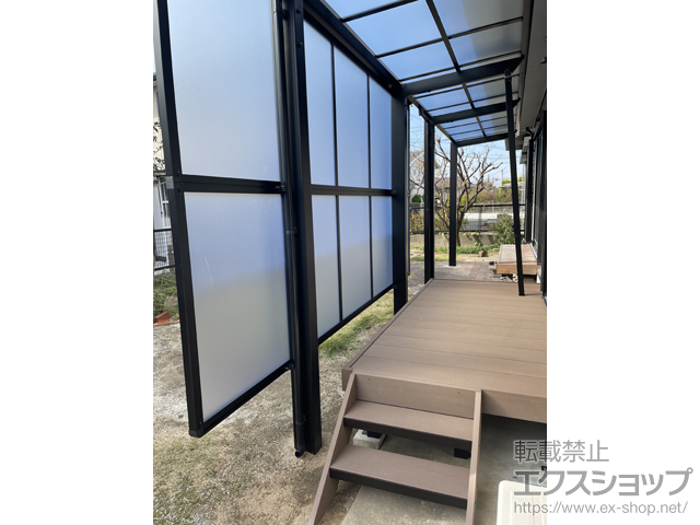 福岡県筑後市ののウッドデッキ マージウッドデッキ＋ステップ Sタイプ (2段) 施工例
