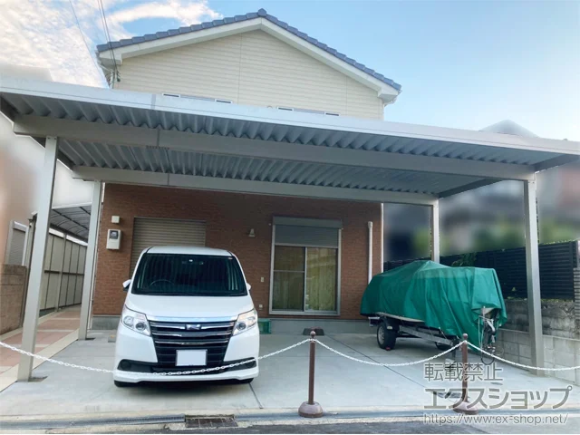 大阪府堺市のYKKAPのカーポート ジーポートPro 3台用 4本柱 積雪～30cm対応 施工例