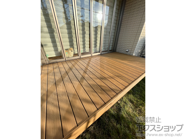 兵庫県芦屋市ののウッドデッキ エバーエコウッドリアル+エバーエコウッドリアルステップ（2段） 施工例